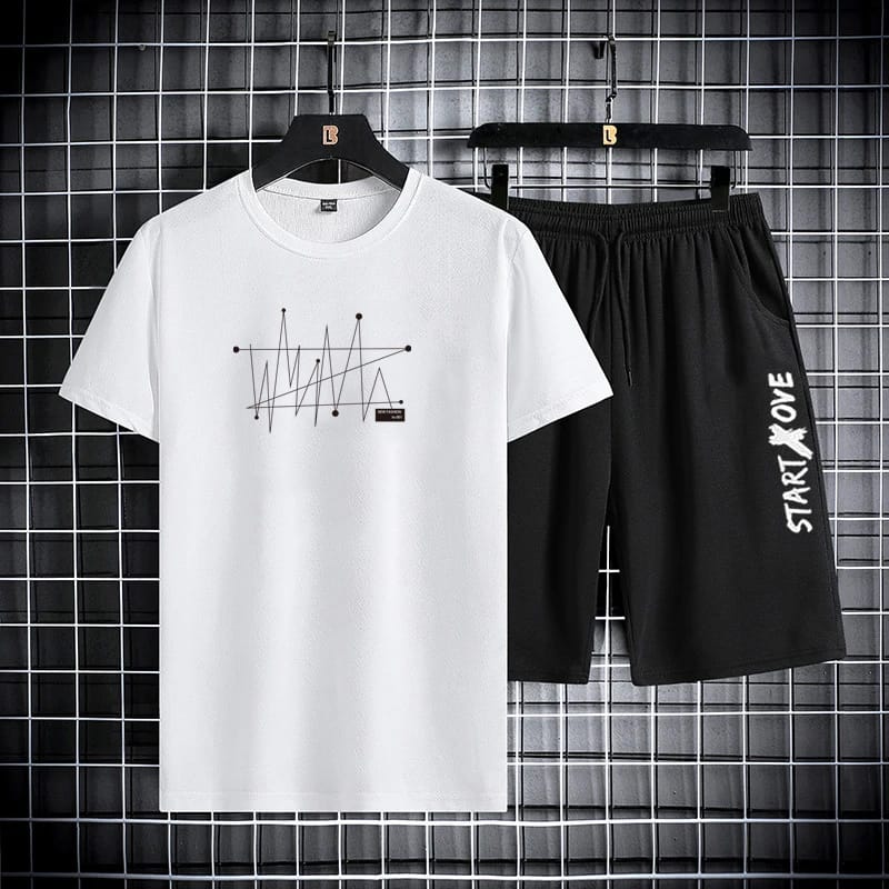 Comfortable Cotton T-Shirt and Shorts Set for Casual Wear % Comfortable Cotton T-Shirt and Shorts Set for Casual Wear
