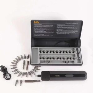 Cordless Electric Screwdriver Set with Griffe Precision Tools