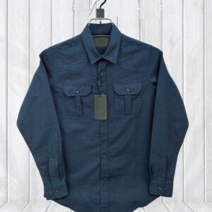Cotton Double Pocket Shirt with Lap Seam Design for Effortless Style