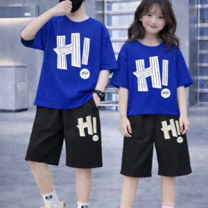 Cotton Drop Shoulder Baby T-Shirt and Pants Outfit Set