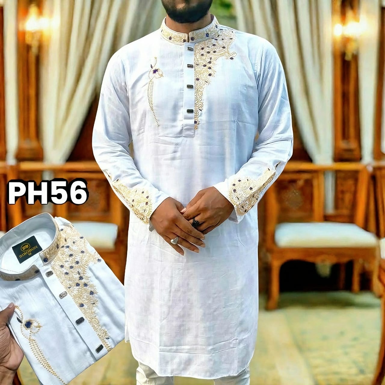 Cotton Embroidered Panjabi for Men – Soft, Stylish Traditional Wear % Cotton Embroidered Panjabi for Men – Soft, Stylish Traditional Wear