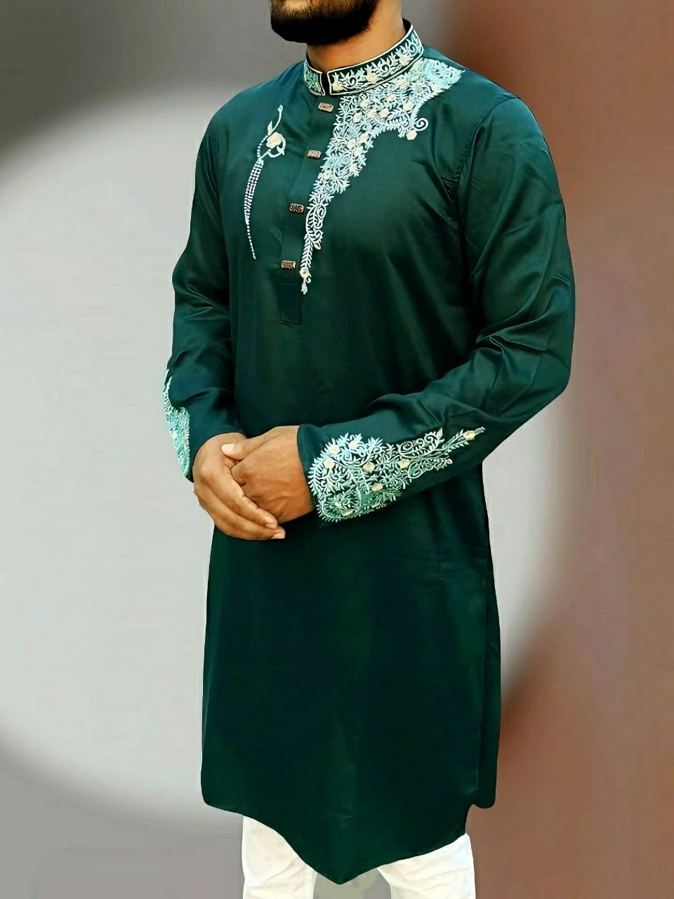 Cotton Embroidered Panjabi - Soft, Stylish Traditional Wear for Men % Cotton Embroidered Panjabi - Soft, Stylish Traditional Wear for Men
