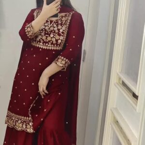 Cotton Garara Set - Elegant 3-Piece Traditional Outfit for Women