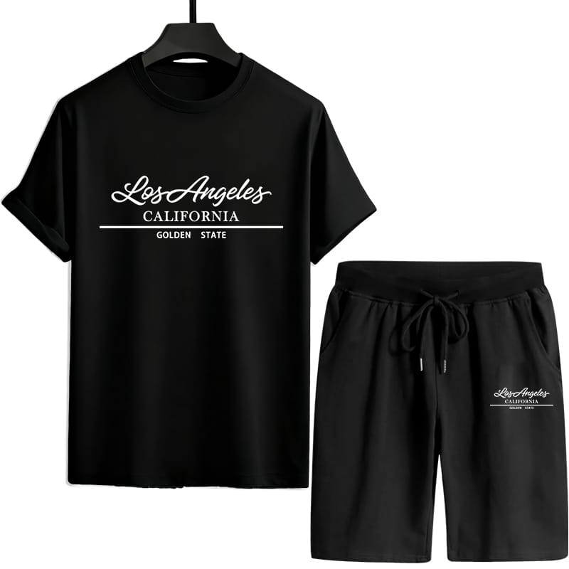 Cotton Mash T-Shirt and Short Set for Comfortable Casual Wear % Cotton Mash T-Shirt and Short Set for Comfortable Casual Wear
