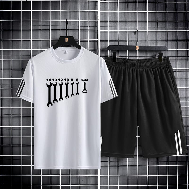 Cotton Mash T-Shirt and Shorts Set for Comfortable Everyday Wear % Cotton Mash T-Shirt and Shorts Set for Comfortable Everyday Wear