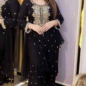 Cotton Three-Piece Garara Set for Elegant Comfort and Style