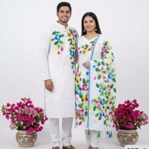 Couple Matching Sharees - Elegant Indian Style for Him & Her
