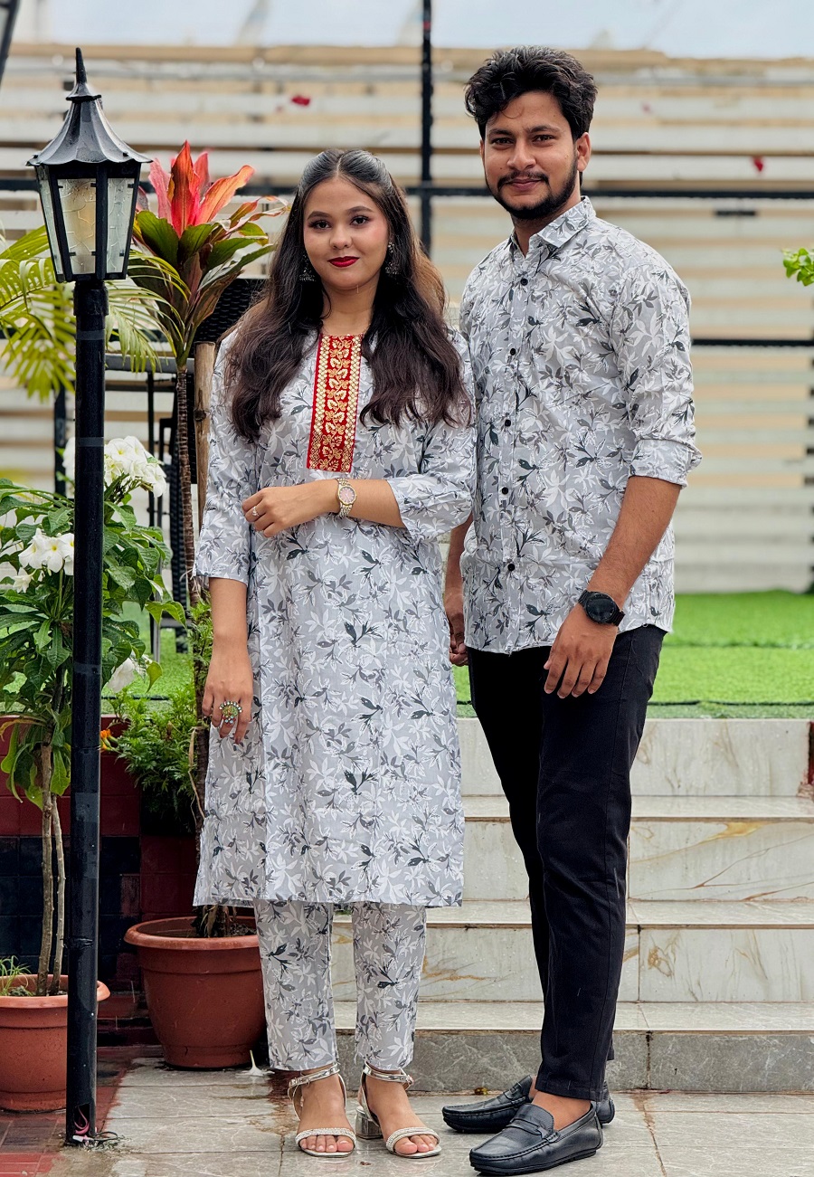Couple's Matching Two-Piece Dress Set - Stylish Coordinated Outfits % Couple's Matching Two-Piece Dress Set - Stylish Coordinated Outfits