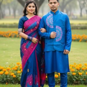 Couple's Panjabi Set with Koti for Traditional Elegance