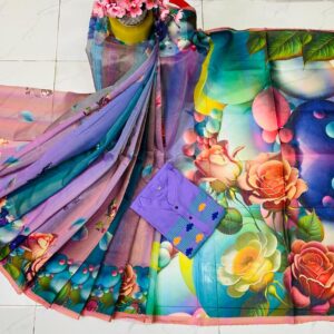 Couple's Sharee Panjabi Set with Blouse Piece - Elegant Ethnic Wear