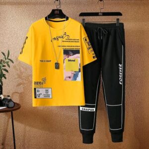 Cozy Mash Fabric T-Shirt and Full Pant Set for Ultimate Comfort