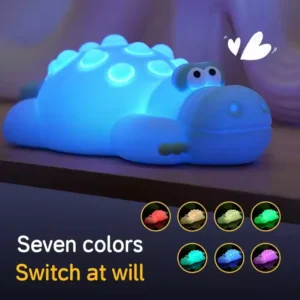 Crocodile-Shaped Silicone Night Light Toy - 7 Color Options for Kids