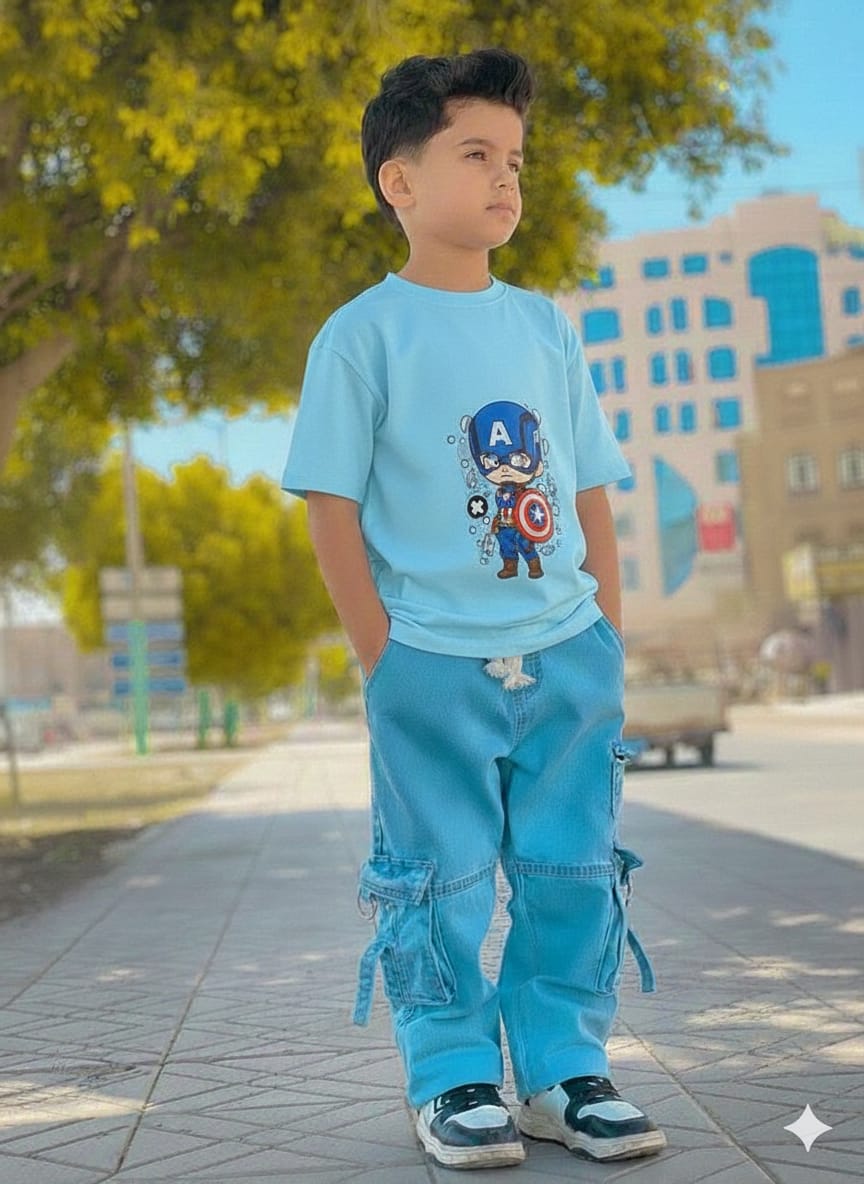 Denim Pant and T-Shirt Set for Boys – Stylish Casual Outfit % Denim Pant and T-Shirt Set for Boys – Stylish Casual Outfit