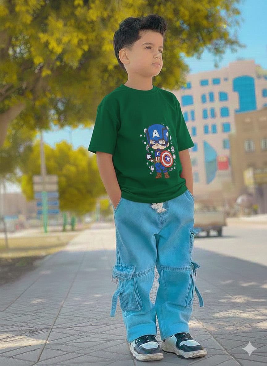 Denim Pant and T-Shirt Set for Boys - Stylish Casual Outfit % Denim Pant and T-Shirt Set for Boys - Stylish Casual Outfit