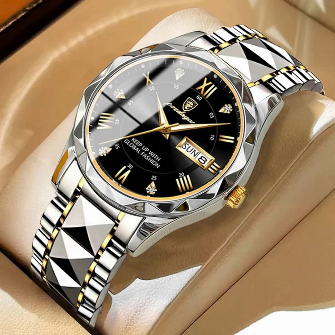 Diamond Cut Men's Watch - POEDAGAR 615 Luxury Timepiece % Diamond Cut Men's Watch - POEDAGAR 615 Luxury Timepiece