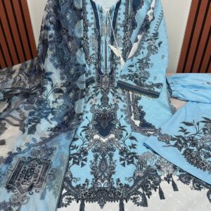 Digital Print Three-Piece Embroidery Set - Elegant and Stylish Design