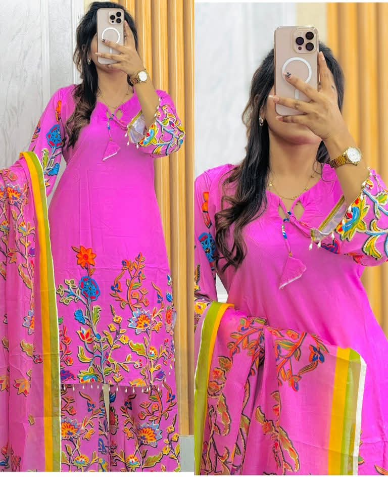 Digital Print Three-Piece Set for Stylish Outfit % Digital Print Three-Piece Set for Stylish Home Decor