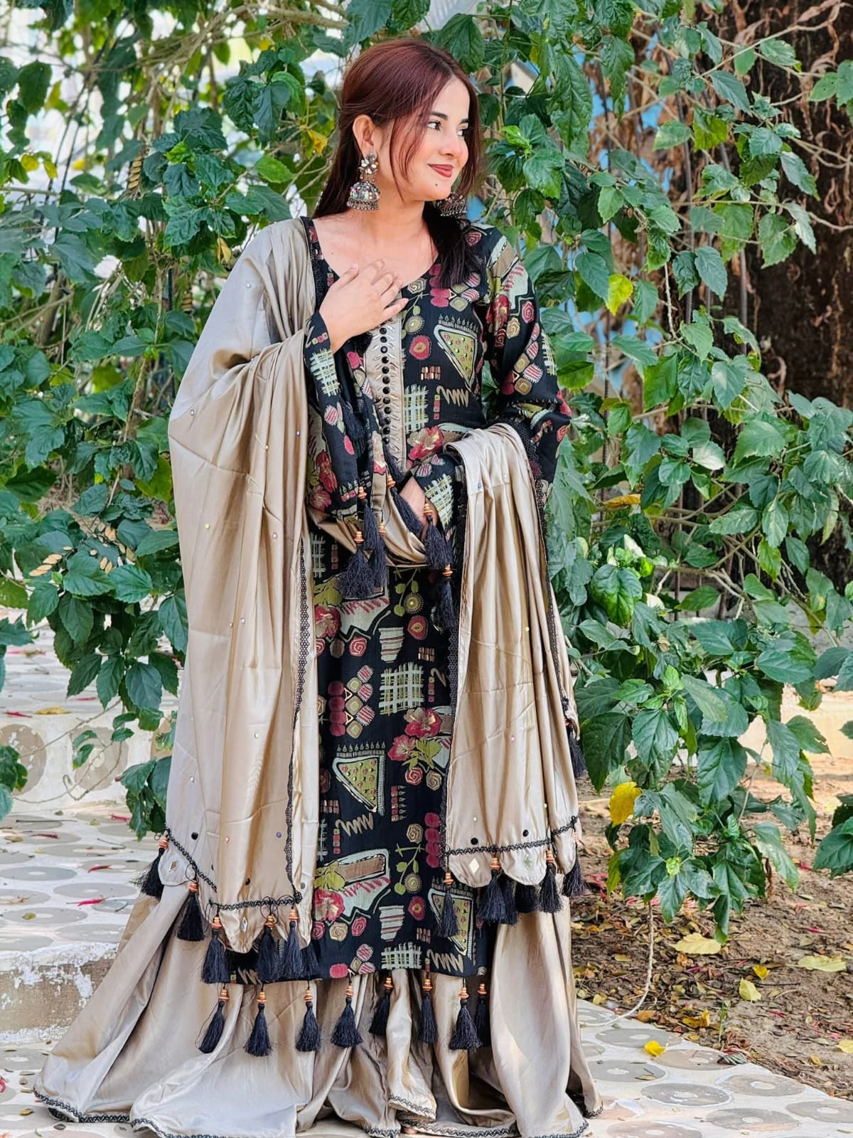 Digital Print Three-Piece Set - Stylish and Versatile Fashion Ensemble % Digital Print Three-Piece Set - Stylish and Versatile Fashion Ensemble