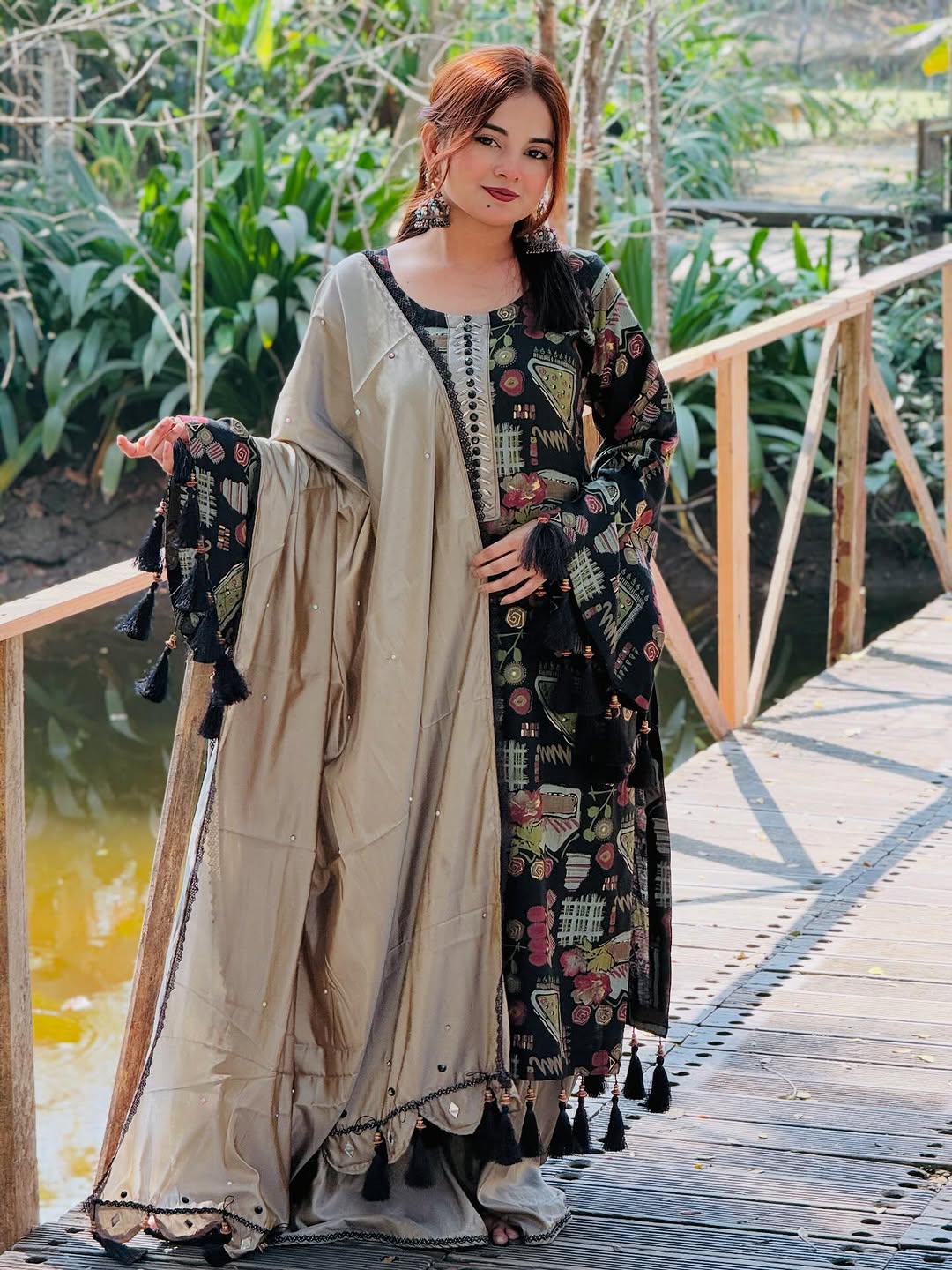 Digital Print Three-Piece Set - Stylish and Versatile Fashion Ensemble % Digital Print Three-Piece Set - Stylish and Versatile Fashion Ensemble
