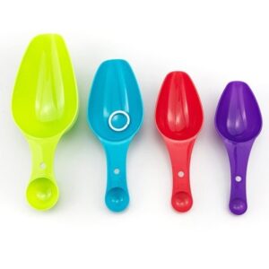Double-Sided Measuring Spoon Set - 4 Durable Plastic Kitchen Tools