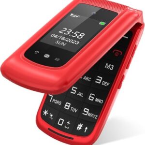 Dual Display Red Folding Mobile Phone by T-Source - Model T203