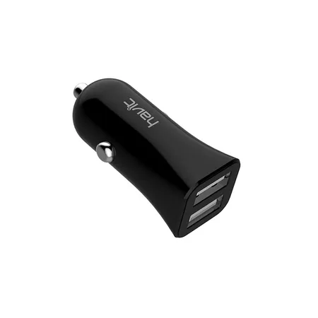Dual USB Car Charger by Havit - Fast Charging for Smartphones and Devices % Dual USB Car Charger by Havit - Fast Charging for Smartphones and Devices