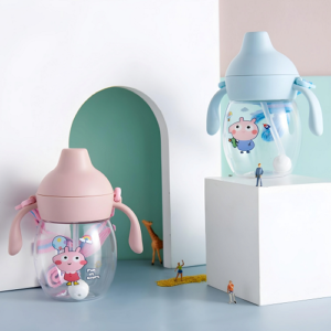 Duck Beak Baby Kettle 280ml - Cute Cartoon Portable Straw Bottle for Infants