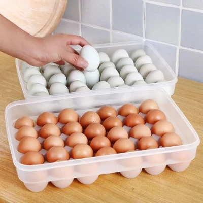 Egg Storage Organizer with 24 Compartments - Durable and Stackable Box % Egg Storage Organizer with 24 Compartments - Durable and Stackable Box