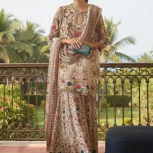 Eid Celebration Digital Print Three-Piece Outfit for Stylish Elegance