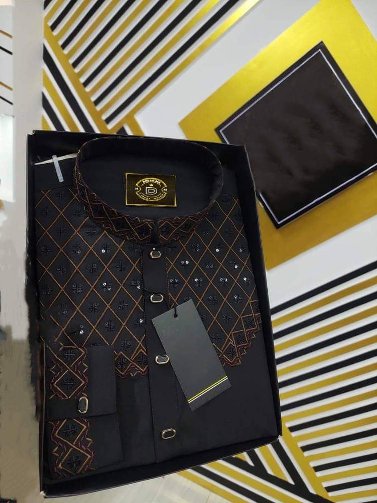 Eid Celebration Panjabi Set - Elegant Traditional Attire for Men % Eid Celebration Panjabi Set - Elegant Traditional Attire for Men