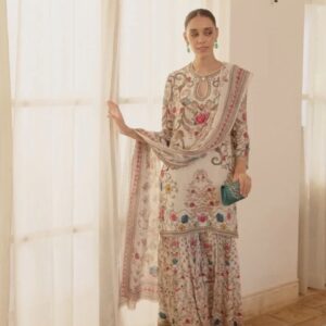 Eid Celebration Three-Piece Digital Print Ensemble for Stylish Celebrations