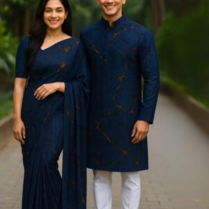 Eid Festive Couple's Sharee and Panjabi Set for Stylish Celebrations