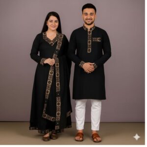 Eid Special Three-Piece Couple Panjabi Set for Stylish Celebrations
