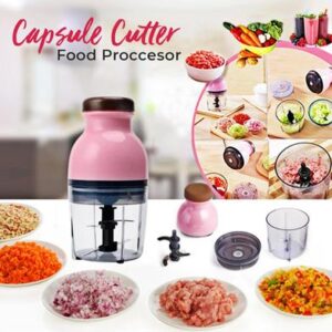 Electric Capsule Cutter and Blender Food Processor - Powerful and Stylish Pink