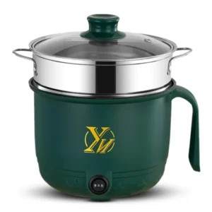 Electric Double Deck Cooking Pot 18cm – Stylish Green Kitchen Essential