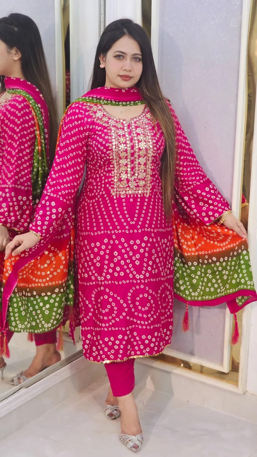 Elegant 3-Piece Chunri Boutique Dress Set - Stylish & Unique Design % Elegant 3-Piece Chunri Boutique Dress Set - Stylish & Unique Design