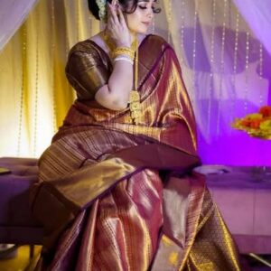 Elegant Benarasi Katan Silk Saree with Matching Blouse Piece