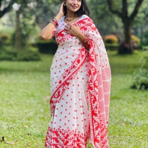 Elegant Boishakhi Saree Set with Blouse Piece - Celebrate in Style