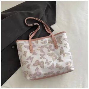 Elegant Butterfly Print Tote Bag – Stylish and Versatile Accessory