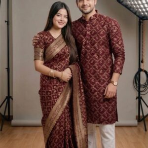 Elegant Couple Sharee Set - Premium Fabric for Unforgettable Moments