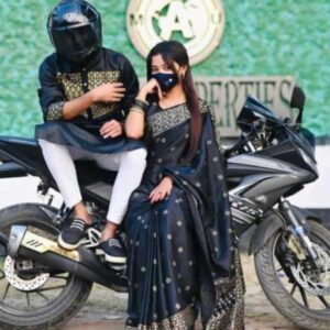 Elegant Couple's Ethnic Wear Set - Traditional Sharee and Panjabi Outfit