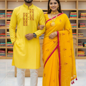 Elegant Couple's Premium Sharee and Panjabi Set for Special Occasions