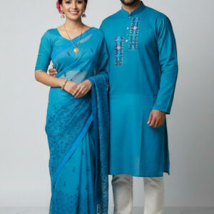 Elegant Couple's Premium Sharee and Panjabi Set for Special Occasions