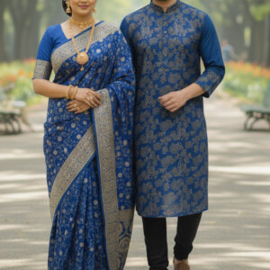 Elegant Couple's Sharee and Panjabi Set for Special Occasions