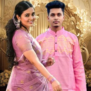Elegant Couple's Sharee and Panjabi Set for Special Occasions