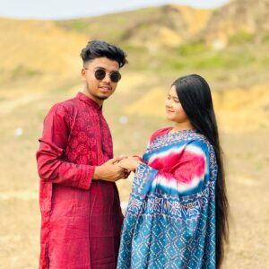 Elegant Couple's Sharee and Panjabi Set for Special Occasions