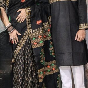Elegant Couple's Sharee and Panjabi Set - Premium Traditional Attire