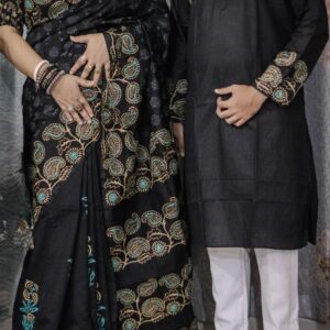 Elegant Couple's Sharee and Panjabi Set - Premium Traditional Attire
