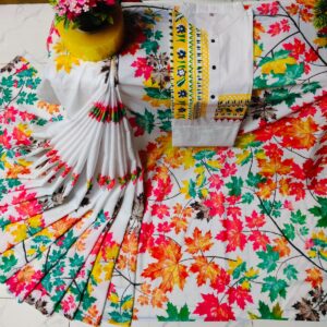 Elegant Couple's Sharee and Panjabi Set with Blouse Piece for Special Occasions