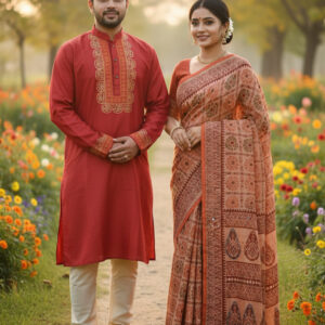 Elegant Couple's Sharee Set - Premium Quality Ethnic Wear for Couples